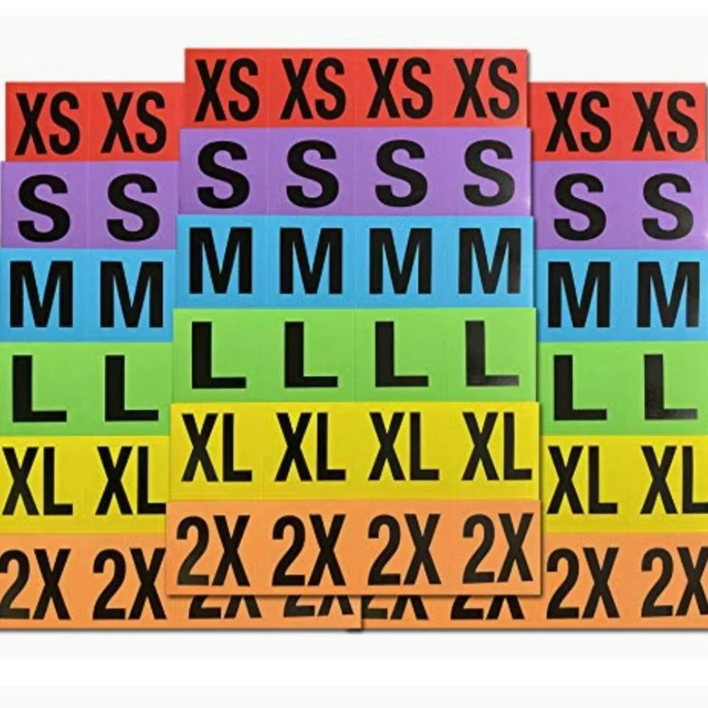 240 Color Coded Clothing Label Stickers 1